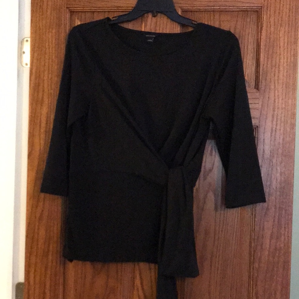 Ann Taylor Tie Front Blouse, L